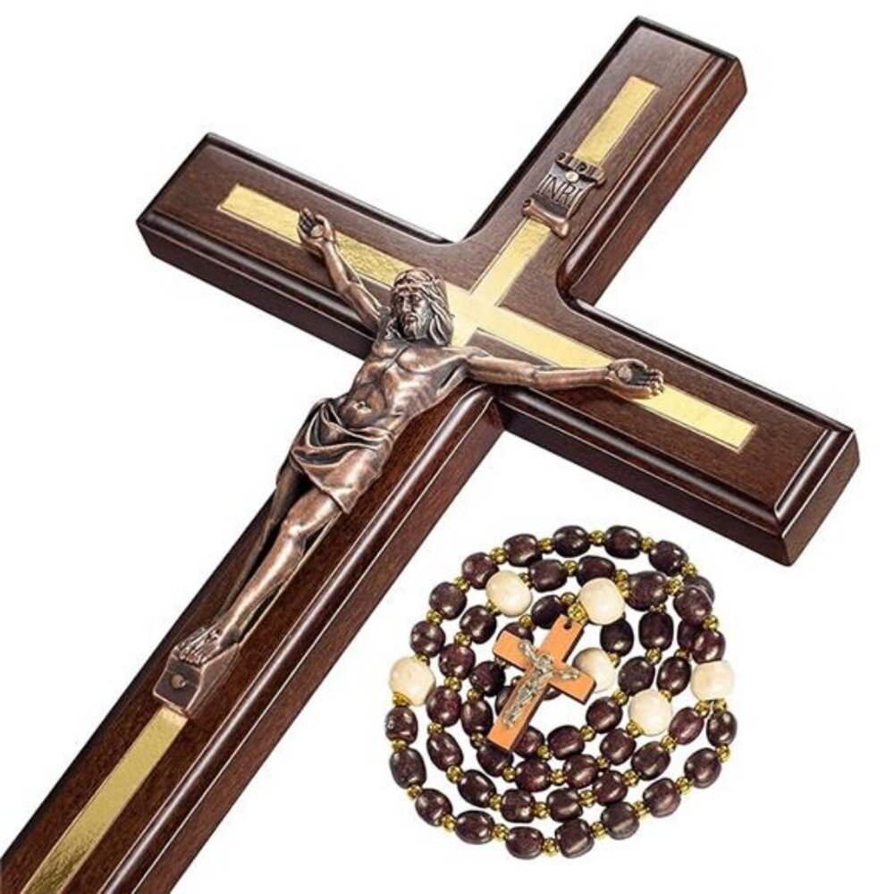 Asterom Crucifix Wall Cross - Handmade Wood Cross Wall Decor - Catholic - Picture 10 of 10